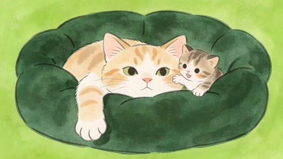 可爱大猫与小猫