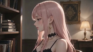 粉色直发少女