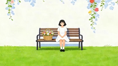 坐在椅子上女孩带鱼屏