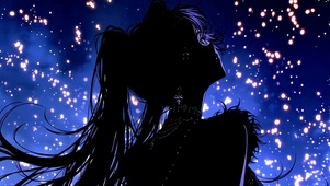 星光下的剪影少女