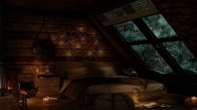 在舒适的冬季小屋入睡