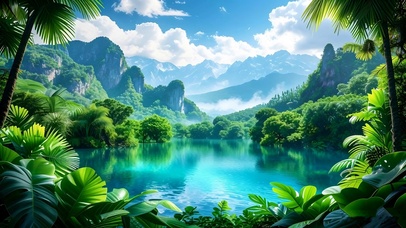 绿色清新治愈山水