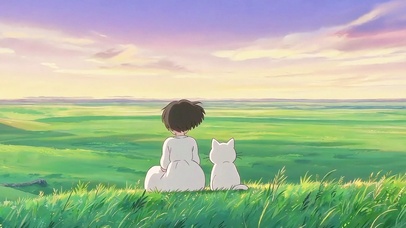 晚霞女孩背影