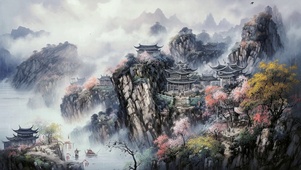 古风山水插画