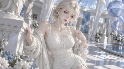 唯美金发清纯二次元美女