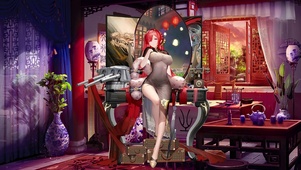 新年古风旗袍美女