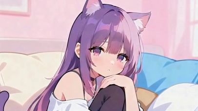 紫发猫耳少女
