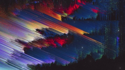 傍晚夕阳森林抽象画