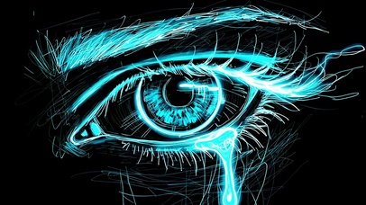 霓虹蓝瞳赛博之泪