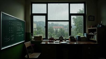 【雨景】教授的办公室