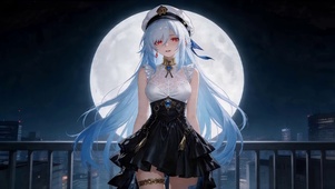 唯美月光下女孩