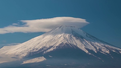富士山延时云