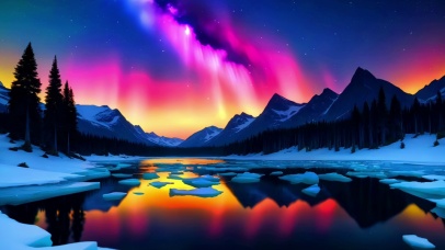 神秘唯美极光美景