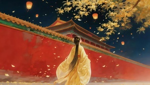 紫禁城桂花树下女孩