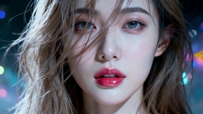 真人写实绝美容颜值少女面部特写