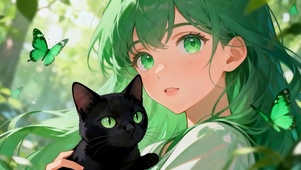 女孩与猫咪