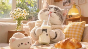 喝奶的猫咪