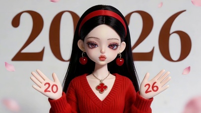 2026新年氛围小女孩