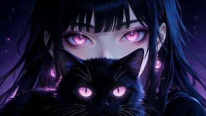 女孩与猫