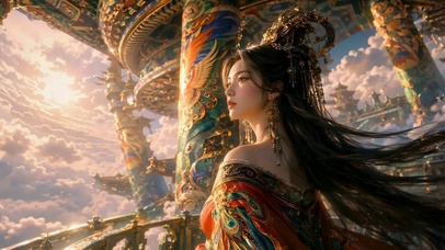 云端仙宫古风神女