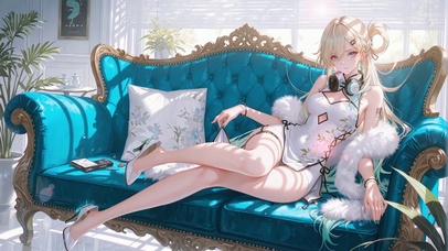 阳光里的旗袍少女琳奈