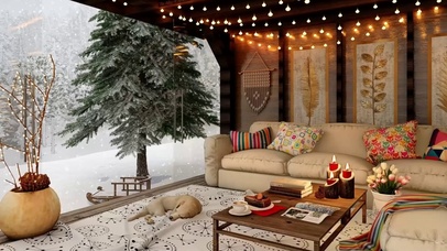 冬季舒适的露台环境