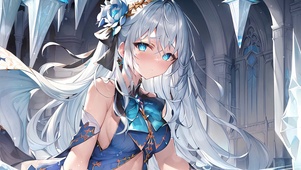 唯美白发宫殿少女