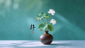 素瓶白莲花 静心