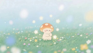 草地上可爱小蘑菇