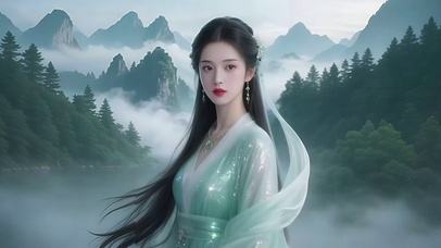 谷间仙气萦绕中修仙美女2