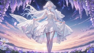 星穹花海白裙少女莫宁