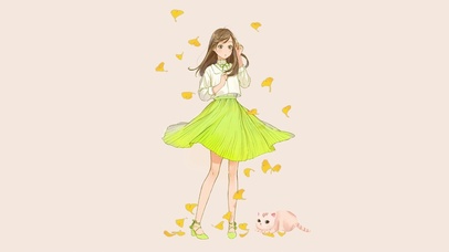可爱秋天换衣女神