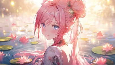荷塘少女