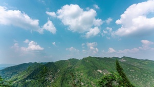 4k夏季夏天山林蓝天白云自然