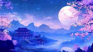古风樱花树木