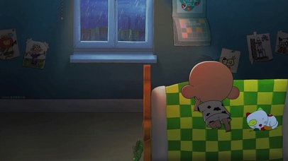 雨夜下的胡图图卧室