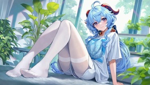 清新窗边美少女甘雨