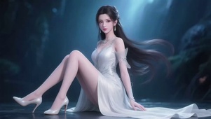 幽静山谷3D动漫长发美女1