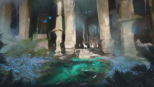 温馨静谧湖泊麋鹿