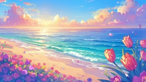 海边郁金香