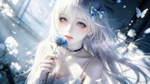 治愈蓝玫瑰女孩