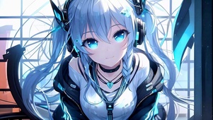 蓝发少女