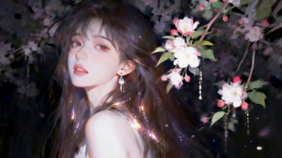 唯美樱花光影女孩