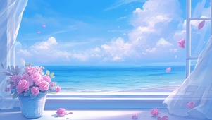 海边清新玫瑰