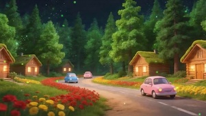 夜景树木带鱼屏