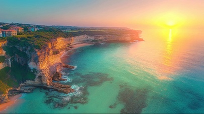 蓝天阳光海岛海岸