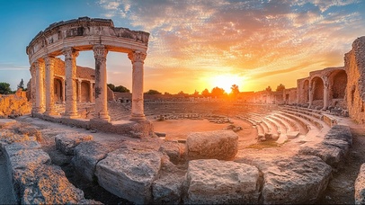 黄昏古罗马遗迹