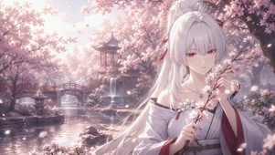 樱下古风少女