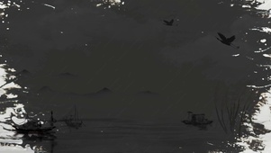 水墨古风白露节气背景