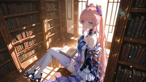书房甜美女孩心海
